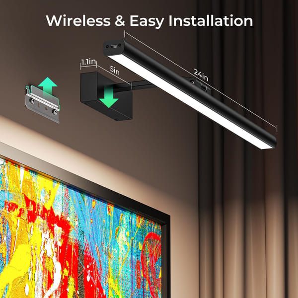 Modern LED Picture Light for Art Display, Sleek Black Finish - Image 6