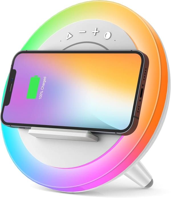 Color-Changing Bluetooth Speaker with Wireless Charging Pad - Image 1