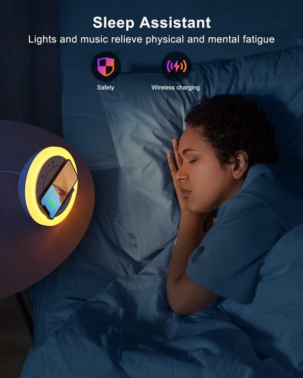 Color-Changing Bluetooth Speaker with Wireless Charging Pad - Image 4