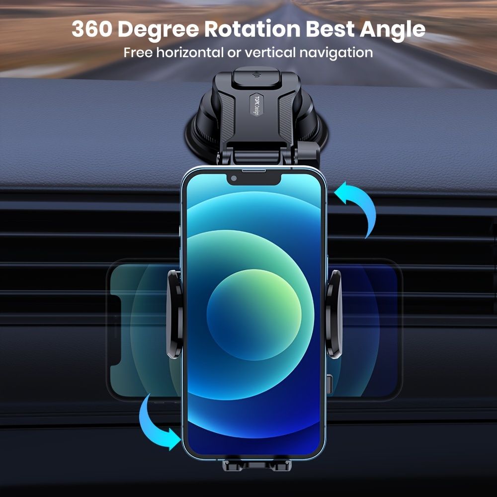 TOPK Car Phone Holder with Strong Suction and Adjustable Arm - Image 2