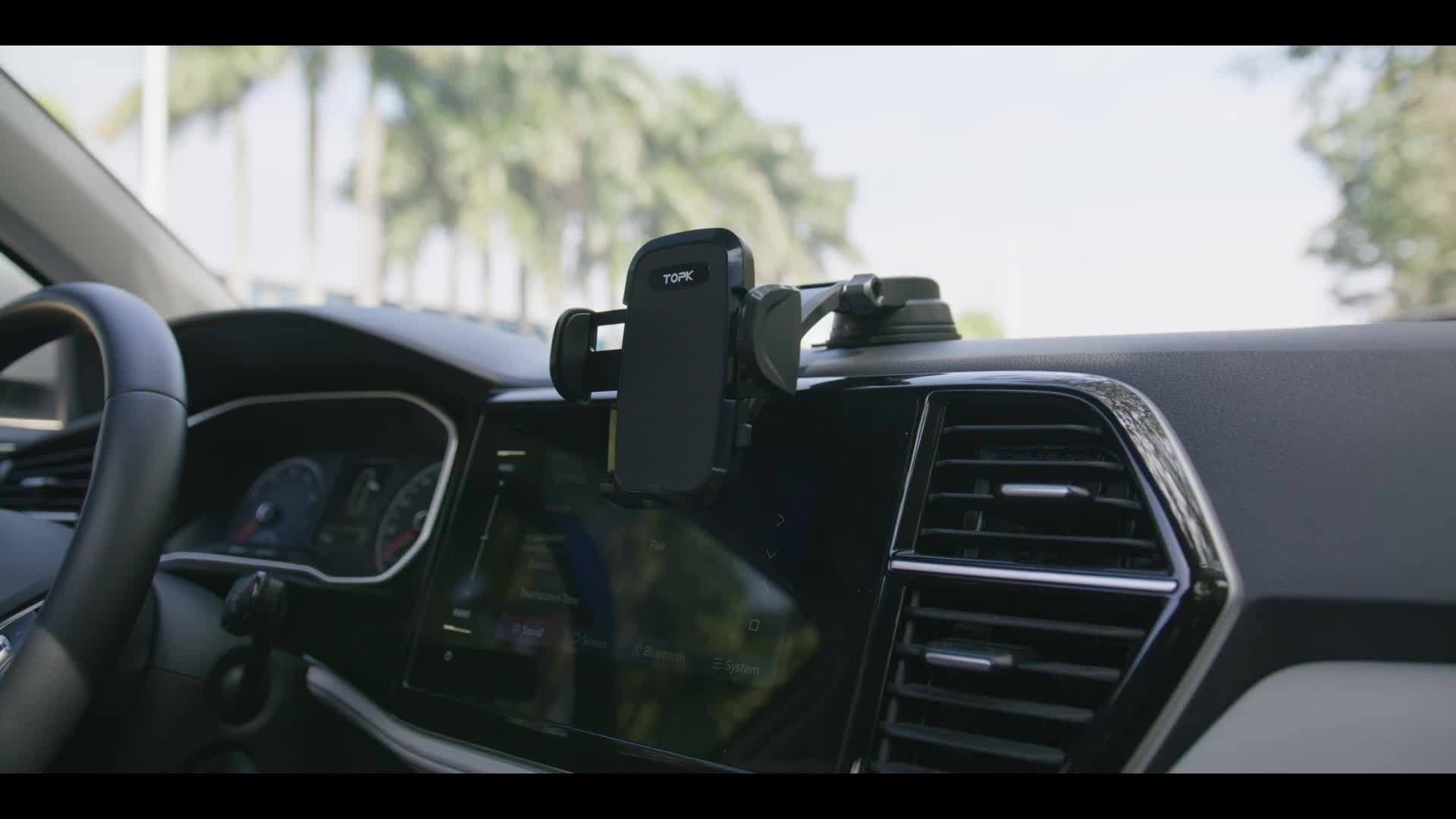 TOPK Car Phone Holder with Strong Suction and Adjustable Arm - Image 7