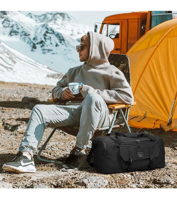 Black TUCUAN Travel Duffel Bag - Image 3