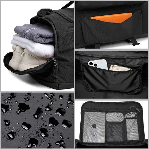Black TUCUAN Travel Duffel Bag - Image 6