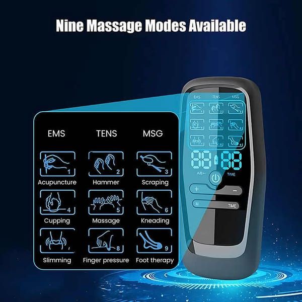 8-Pad Digital Electric Massager with EMS, TENS & MSG - Image 3