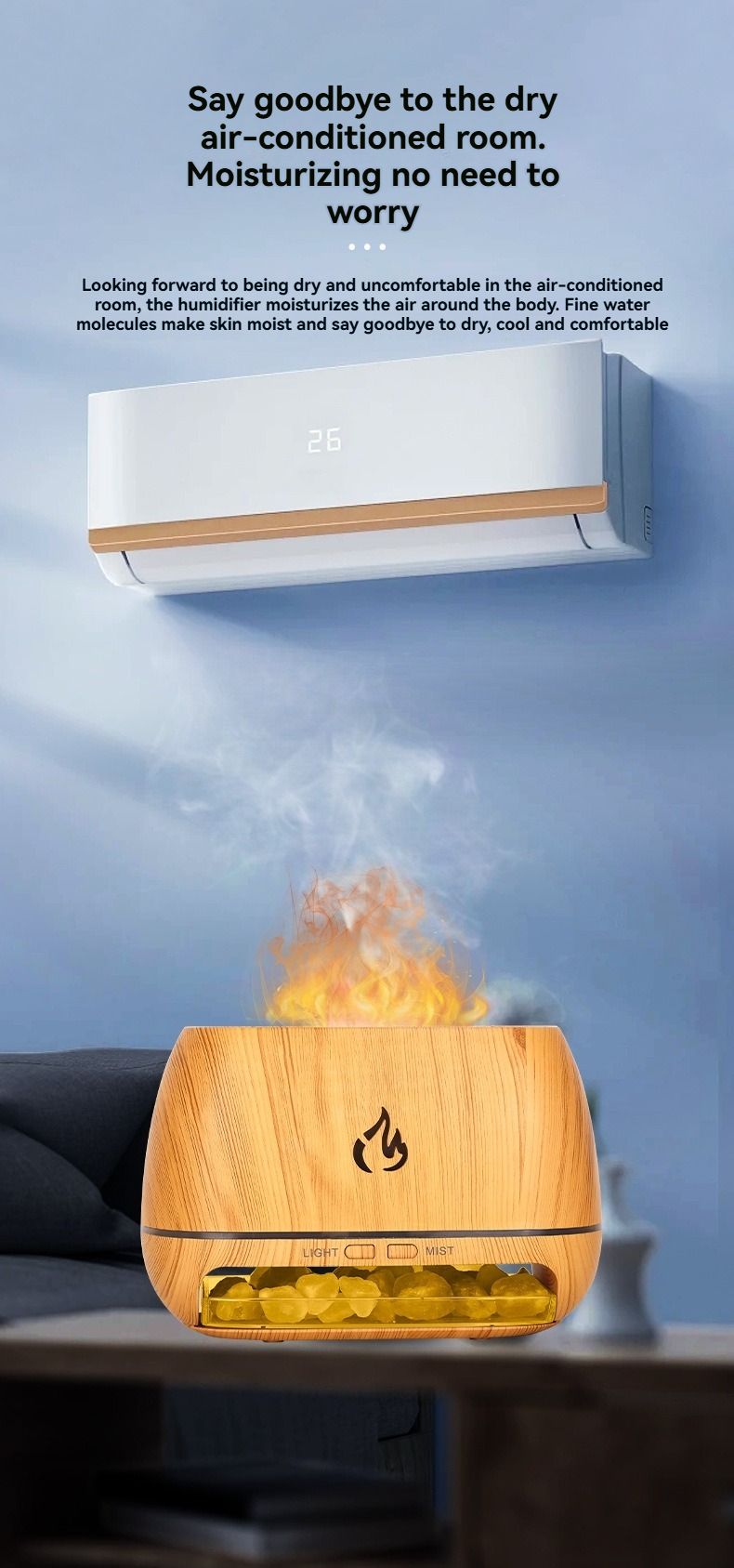 Black Aroma Diffuser with Himalayan Salt Stones - Image 2