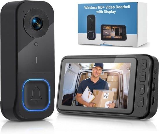 Smart Home Wireless Video Doorbell Smart Doorbell Caller Two-way Intercom Video Doorbell, 1080P Image And 4.5 Inch Screen - No WiFi Required - Range Up To 120 Meters - Night Vision - Image 1