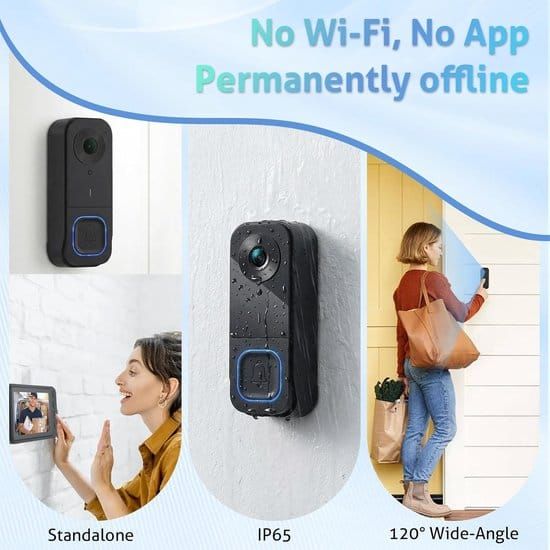 Smart Home Wireless Video Doorbell Smart Doorbell Caller Two-way Intercom Video Doorbell, 1080P Image And 4.5 Inch Screen - No WiFi Required - Range Up To 120 Meters - Night Vision - Image 3