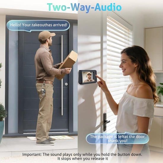 Smart Home Wireless Video Doorbell Smart Doorbell Caller Two-way Intercom Video Doorbell, 1080P Image And 4.5 Inch Screen - No WiFi Required - Range Up To 120 Meters - Night Vision - Image 6