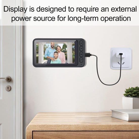 Smart Home Wireless Video Doorbell Smart Doorbell Caller Two-way Intercom Video Doorbell, 1080P Image And 4.5 Inch Screen - No WiFi Required - Range Up To 120 Meters - Night Vision - Image 7