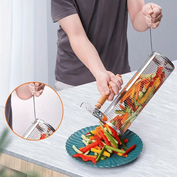 Rotating Grill Baskets for Even Cooking on Any BBQ - Image 2
