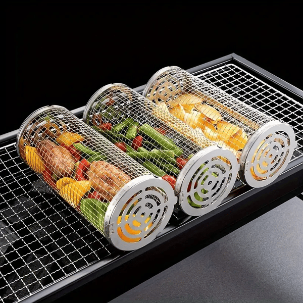 Rotating Grill Baskets for Even Cooking on Any BBQ - Image 5
