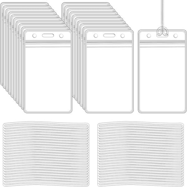 100 pieces transparent plastic luggage bag label rack badge label rack, suitable for office business travel supplies - Image 1