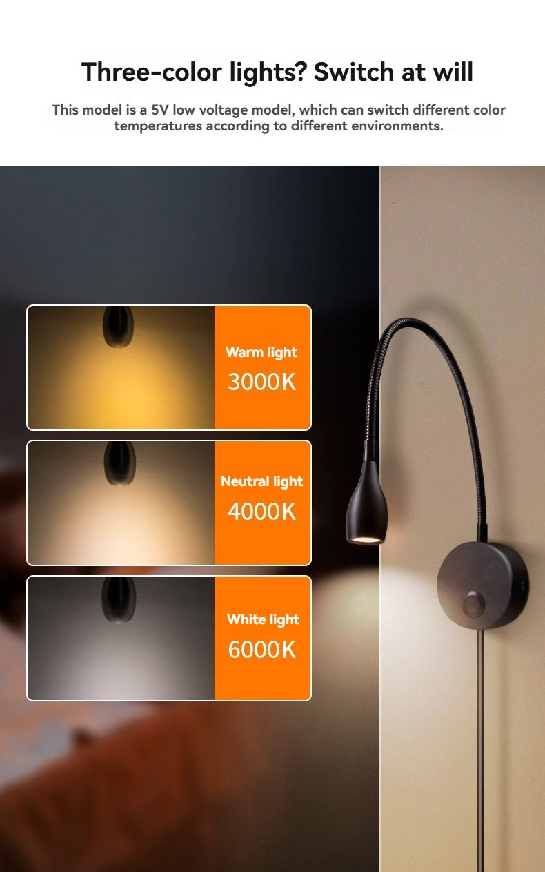 Flexible USB - Powered Bedside Reading Lamp - High - Quality & Trendy - Image 2