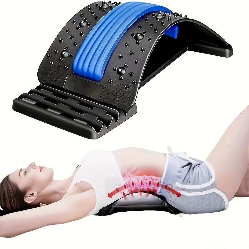 Four adjustable back stretches and posture correctors. Ergonomic waist support with massage function, safety handle, suitable for upper and lower back, office, car, home use, back stretcher, posture correction, durable structure - Image 2