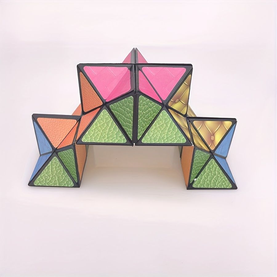 Infinite Cube - 3D Hexagonal Puzzle Toy, Space Geometry Flip Toy, Enhance Brain Ability and Relax, Mixed Color, ABS Material - Image 3