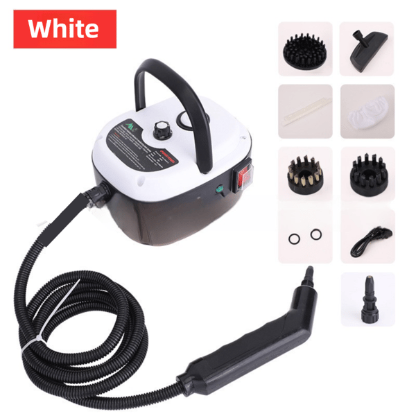 Steam Cleaner with Multiple Attachments, White - Image 1