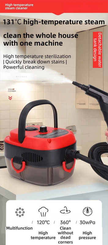 Steam Cleaner with Multiple Attachments, White - Image 2