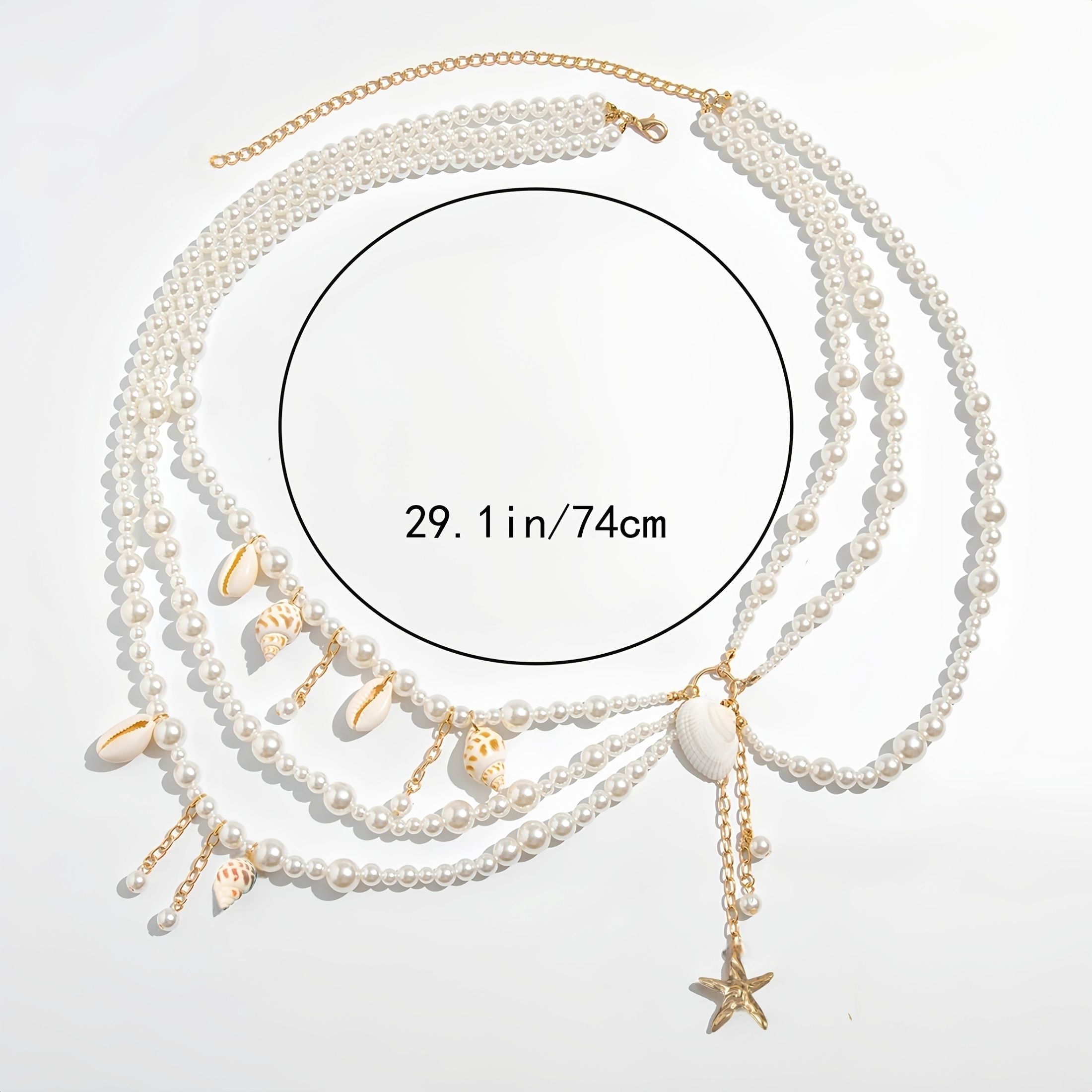 Pearl and Shell Waist Chain, Women's Beach-Inspired Jewelry - Image 6