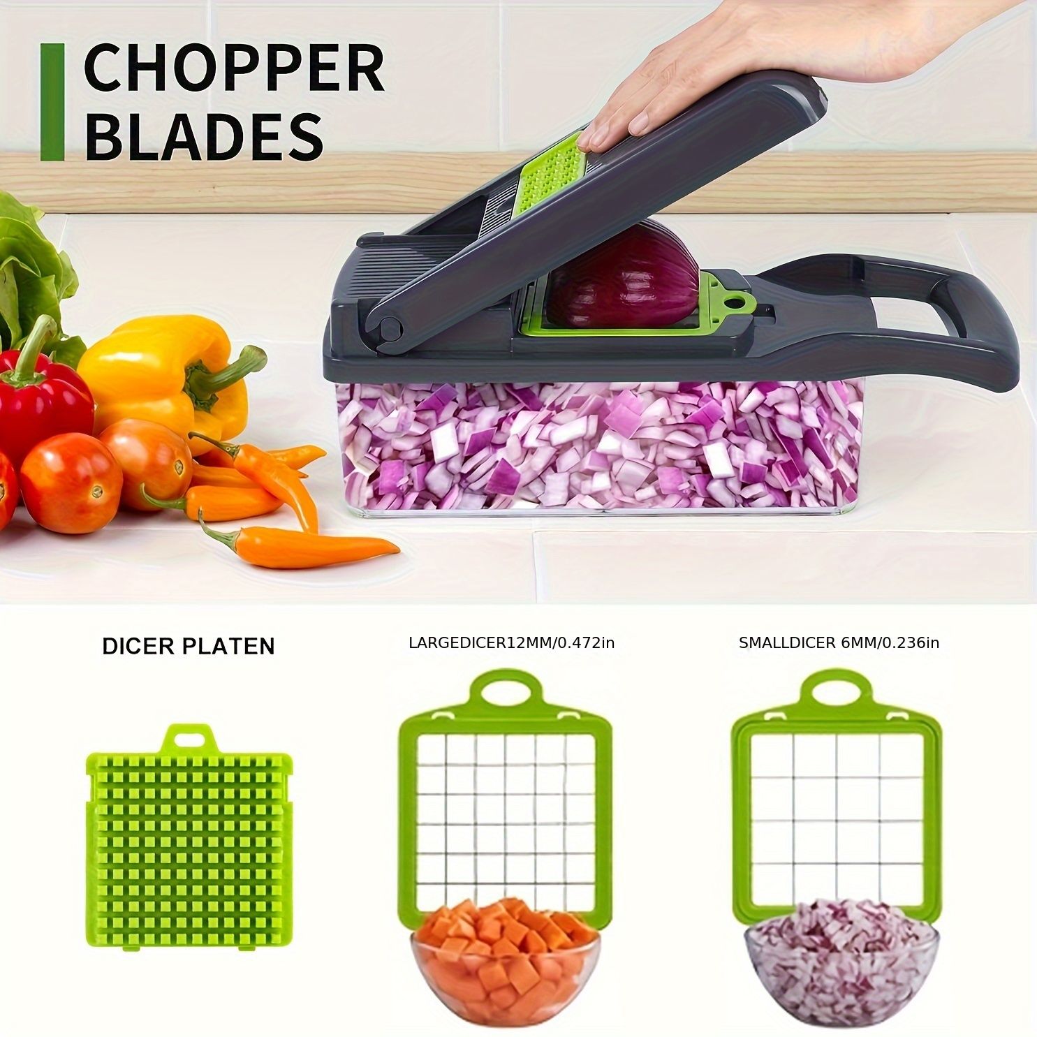 16-Piece Vegetable Chopper Set, Interchangeable Blades - Image 5