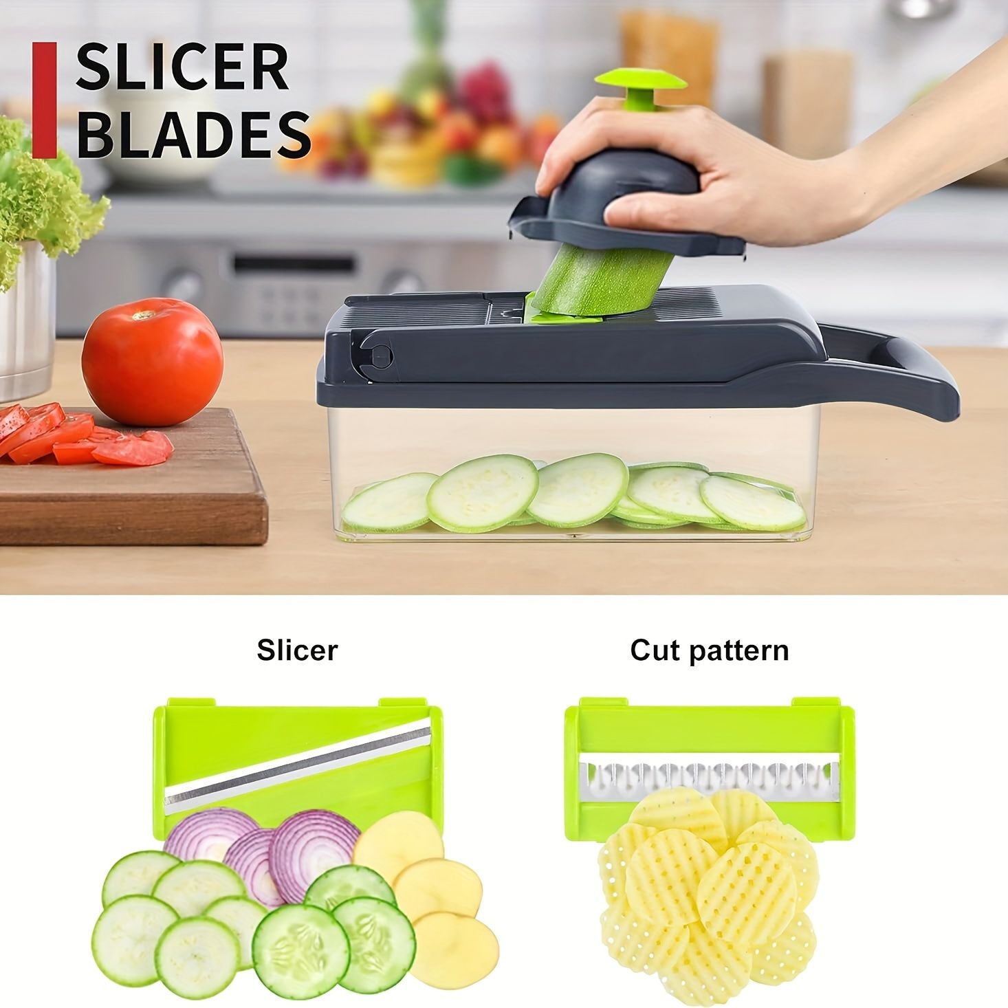 16-Piece Vegetable Chopper Set, Interchangeable Blades - Image 6