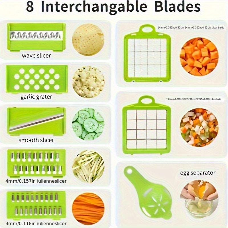 16-Piece Vegetable Chopper Set, Interchangeable Blades - Image 7