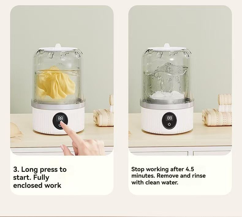 Portable Washing Machine Travel Washing Machine USB Rechargeable Washing - Blue - Size 1689 - Image 7