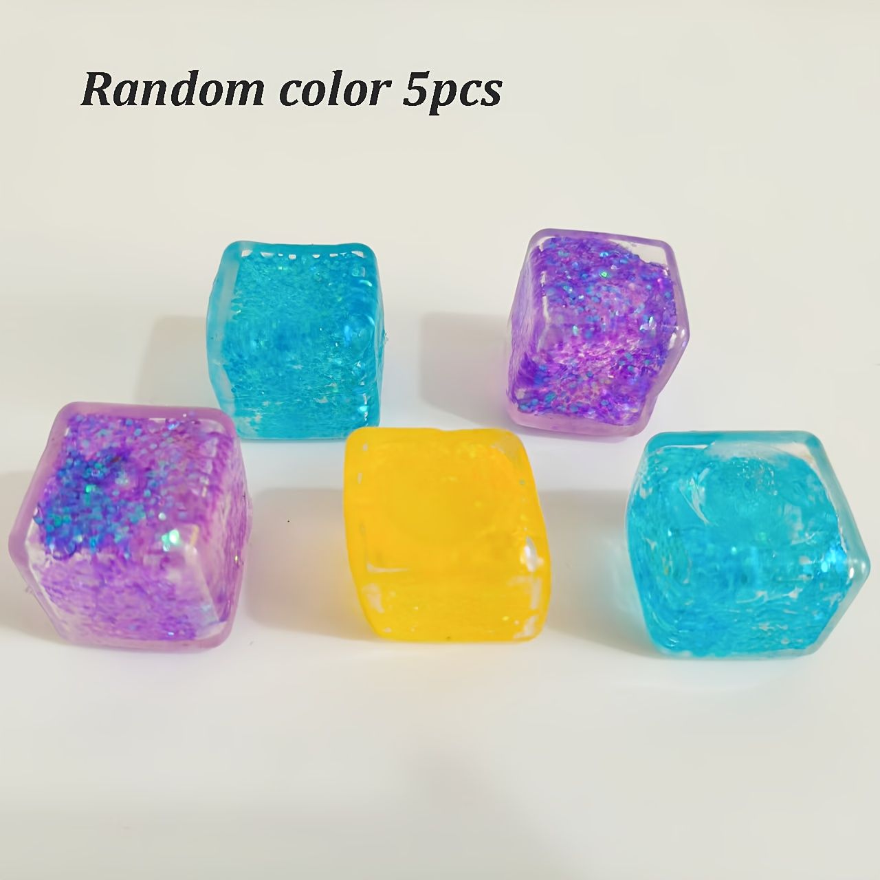 3-piece set, stress relieving simulation ice cube squeezer, popular malt sugar slow rebound cube, high transparency creative venting toy, color random - Image 5