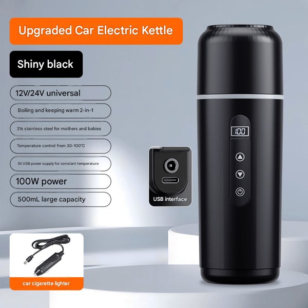 Upgraded Car Electric Kettle 12V/24V 316 Stainless Steel 500mL - Image 1
