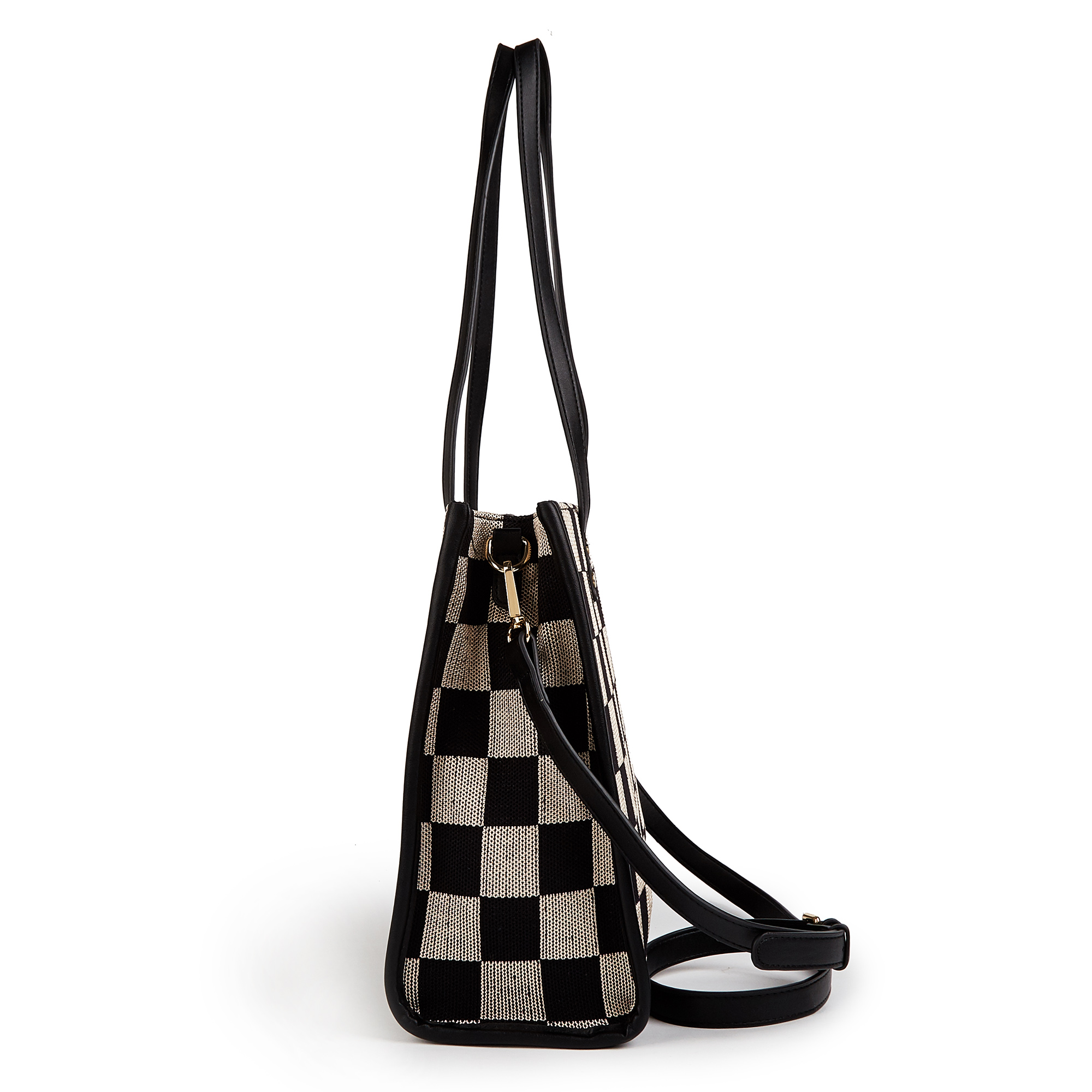 Black and gray color-matched tote bag | large capacity, can be carried by hand or cross-body, suitable for street photography and commuting - Image 3