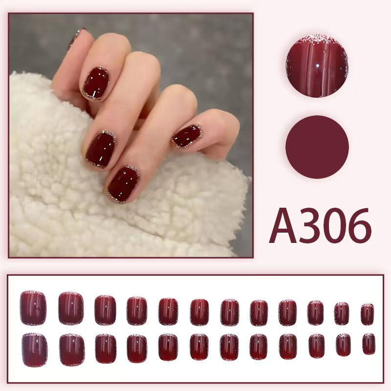 12 boxes / 288 pieces, white light luxury fashion French ins style flash sweet cool simple empress spicy girl new spring wear nail set - Image 3