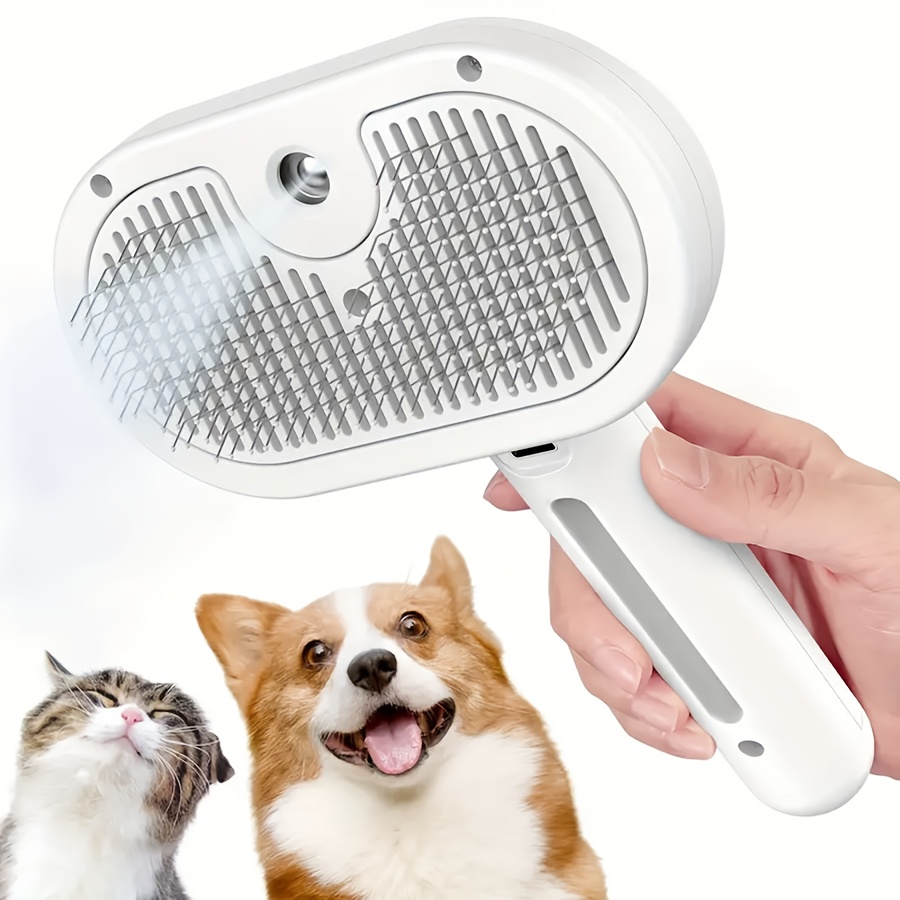 3-in-1 automatic cleaning steam pet brush - anti-static, suitable for long-haired and short-haired cats and dogs grooming tools, remove loose hair and reduce shedding - Image 1
