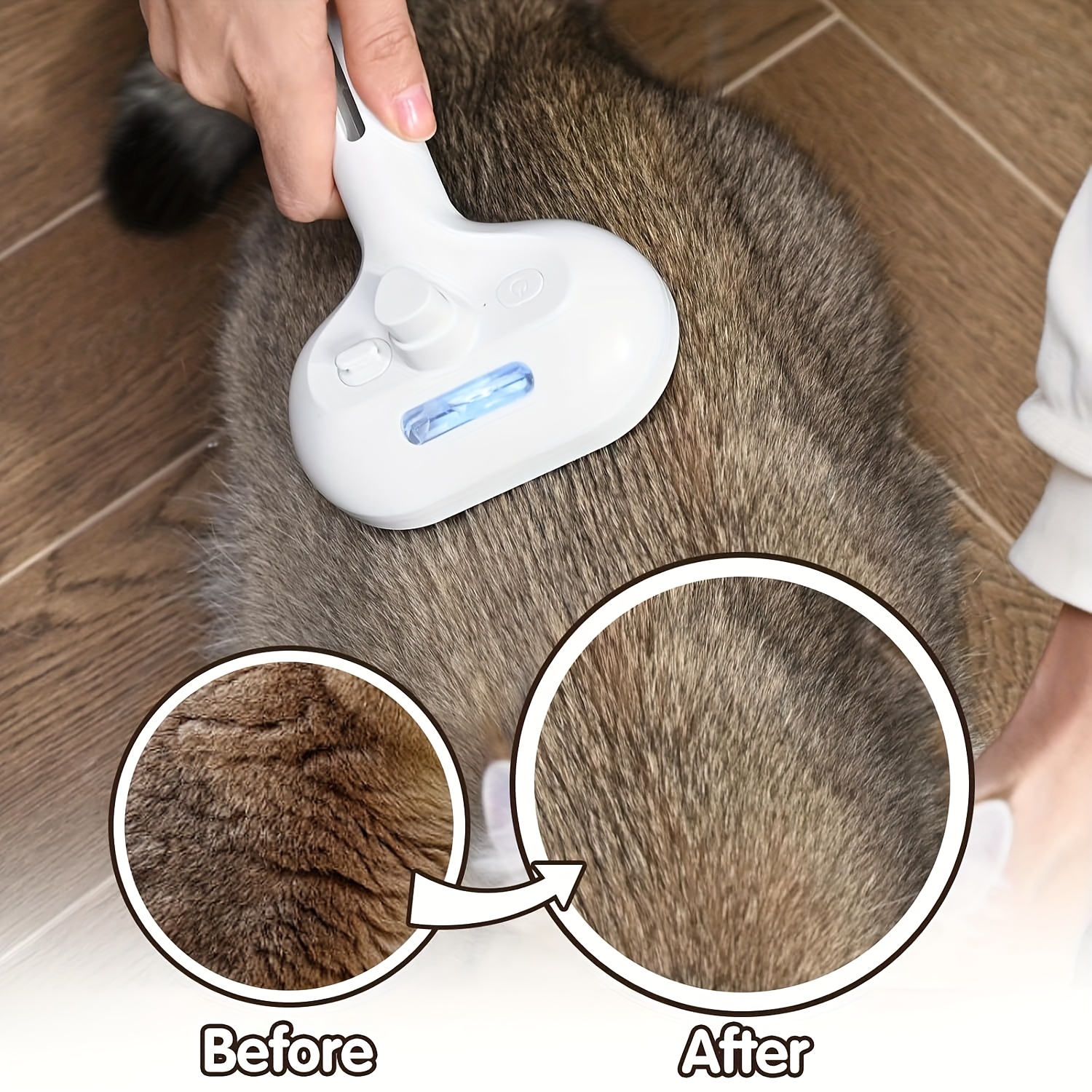 3-in-1 automatic cleaning steam pet brush - anti-static, suitable for long-haired and short-haired cats and dogs grooming tools, remove loose hair and reduce shedding - Image 6