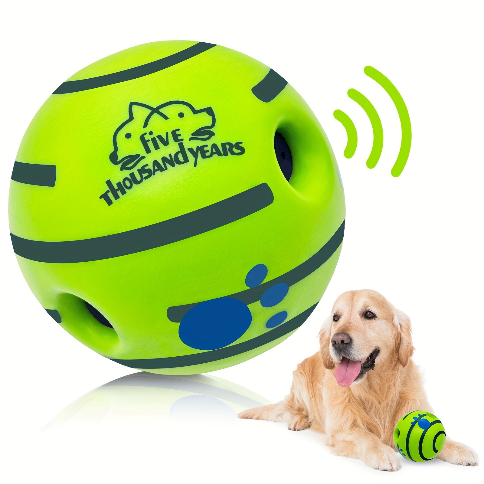Interactive dog toy, sound ball, rolling, barking, dog self-entertainment, dog boredom relief, bite-resistant, gnawing, barking, no batteries, pet interactive ball toy, dog IQ training ball toy - Image 1