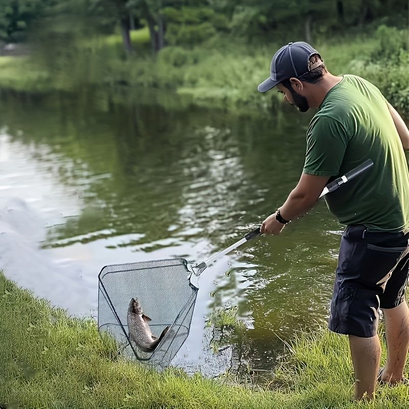 A multifunctional telescopic fishing net, the handle can be extended from 110 cm to 210 cm, which is very suitable for freshwater fishing, suitable for children and adults to use. - Image 1