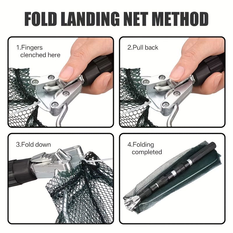 A multifunctional telescopic fishing net, the handle can be extended from 110 cm to 210 cm, which is very suitable for freshwater fishing, suitable for children and adults to use. - Image 2