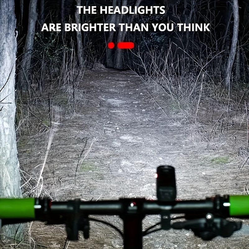 1 pack of bicycle lights | front and rear lights, 4 modes, USB charging, super bright LED night riding lights, handlebar mount, not waterproof, suitable for road/mountain bikes - Image 6