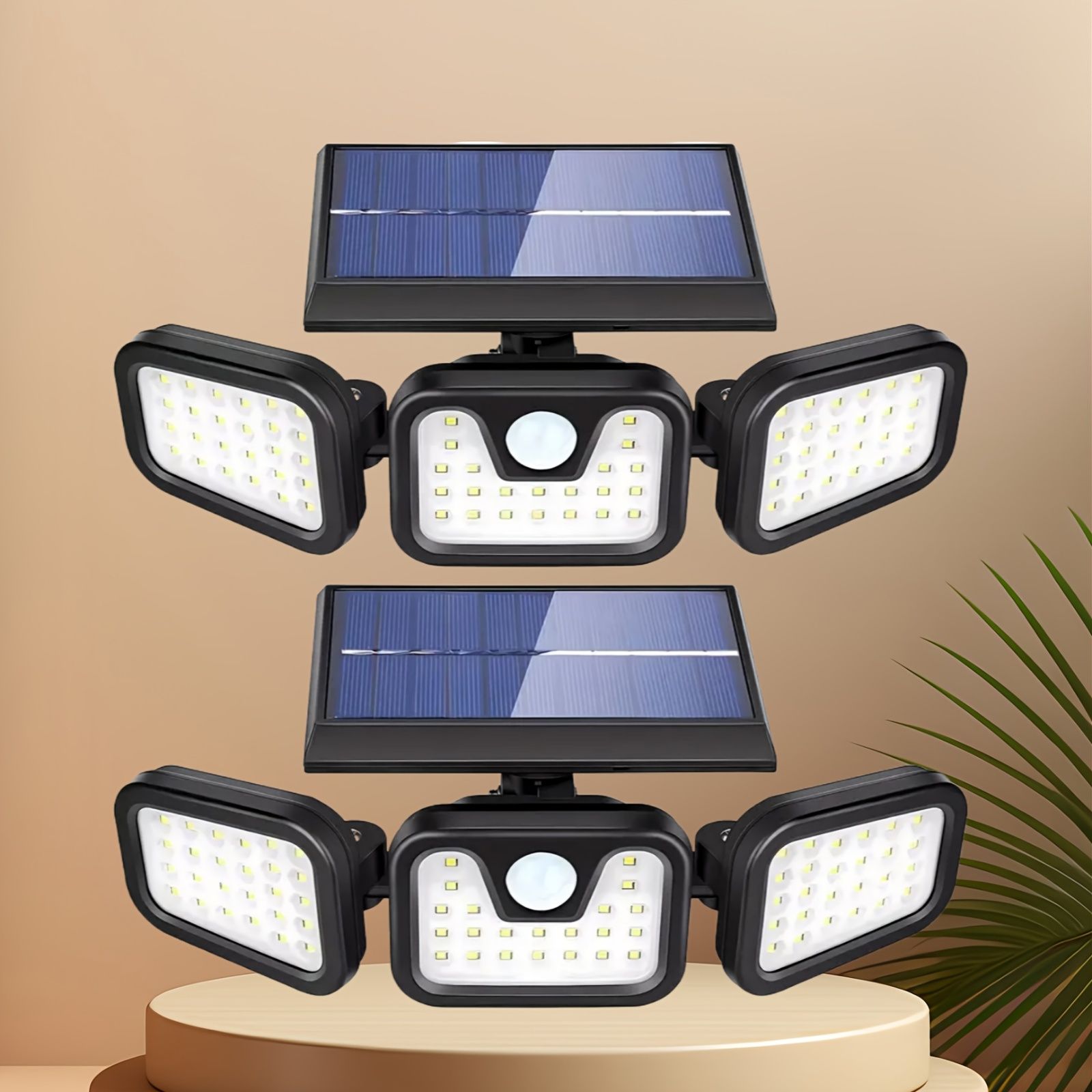 74 LED solar sensor lights with motion sensor, 3 brightness modes, outdoor wall lights, suitable for front door, courtyard, garage, terrace - Image 1
