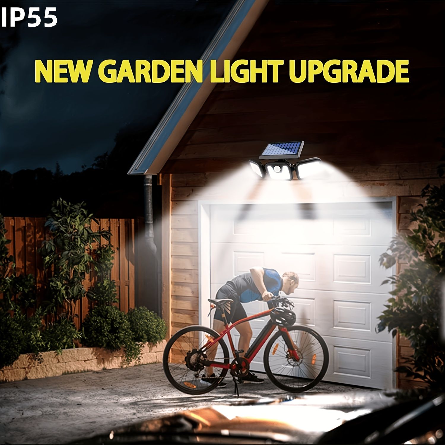 74 LED solar sensor lights with motion sensor, 3 brightness modes, outdoor wall lights, suitable for front door, courtyard, garage, terrace - Image 3