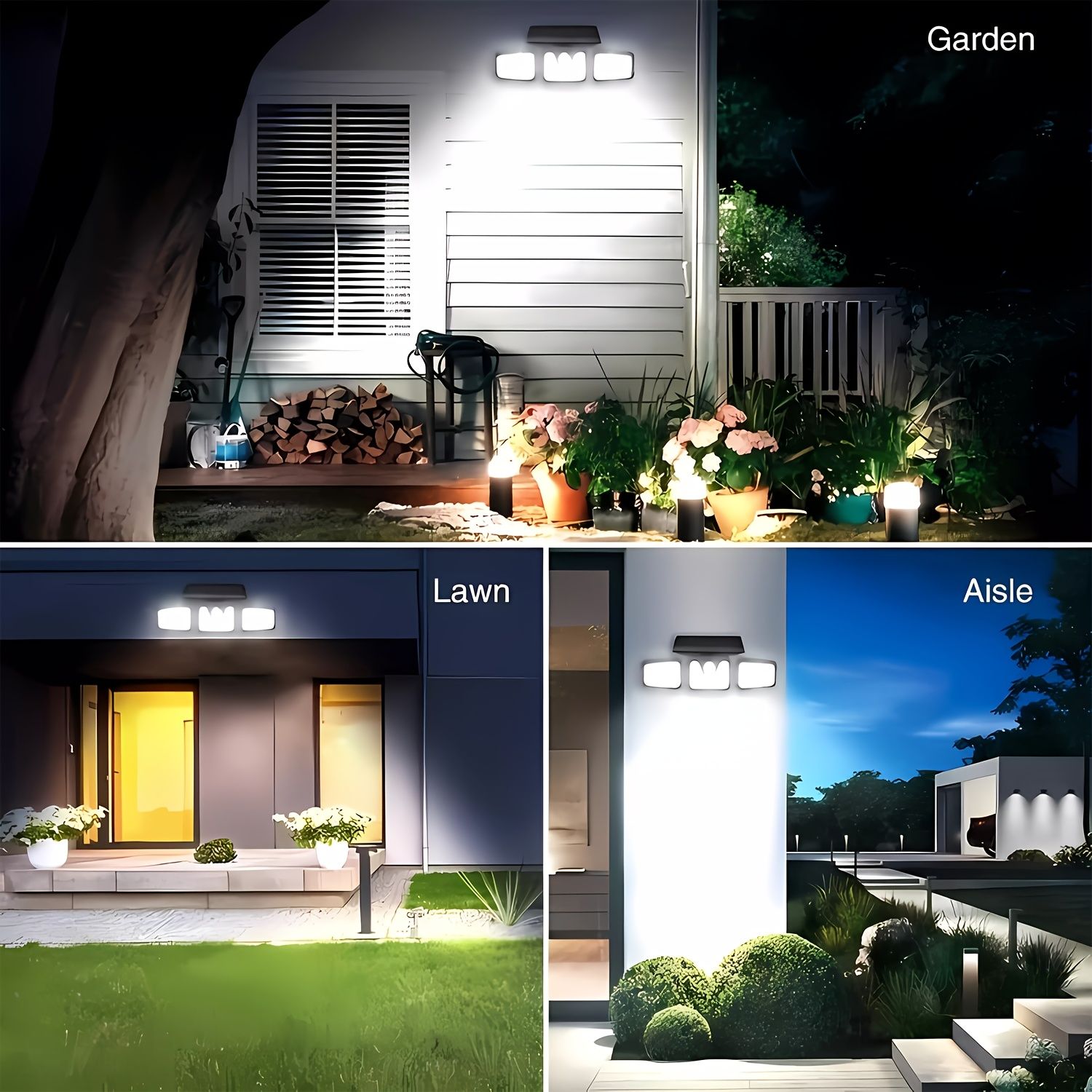 74 LED solar sensor lights with motion sensor, 3 brightness modes, outdoor wall lights, suitable for front door, courtyard, garage, terrace - Image 8