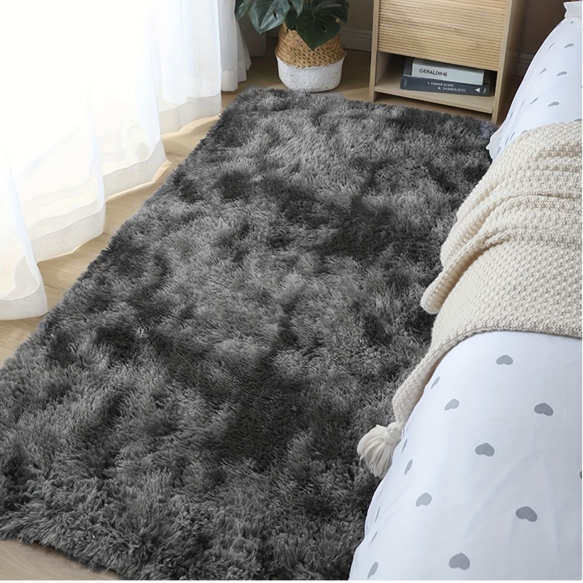 1 piece 200 * 160cm, soft plush carpet, non-slip plush fluffy carpet, tie-dye living room carpet, suitable for dormitory home decoration, pet-friendly bedroom living room carpet, home decoration, room decoration - Image 1