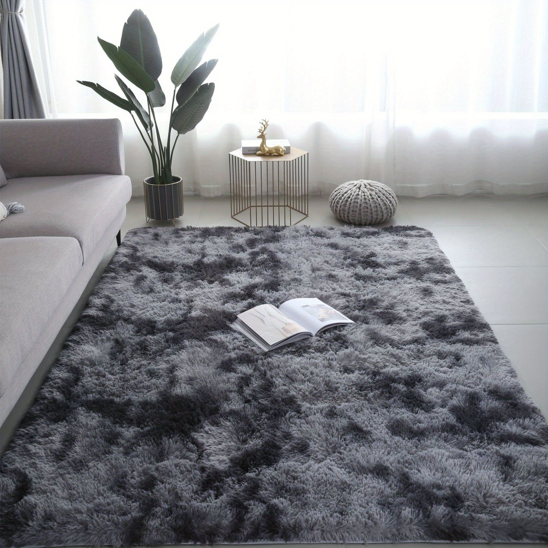 1 piece 200 * 160cm, soft plush carpet, non-slip plush fluffy carpet, tie-dye living room carpet, suitable for dormitory home decoration, pet-friendly bedroom living room carpet, home decoration, room decoration - Image 3
