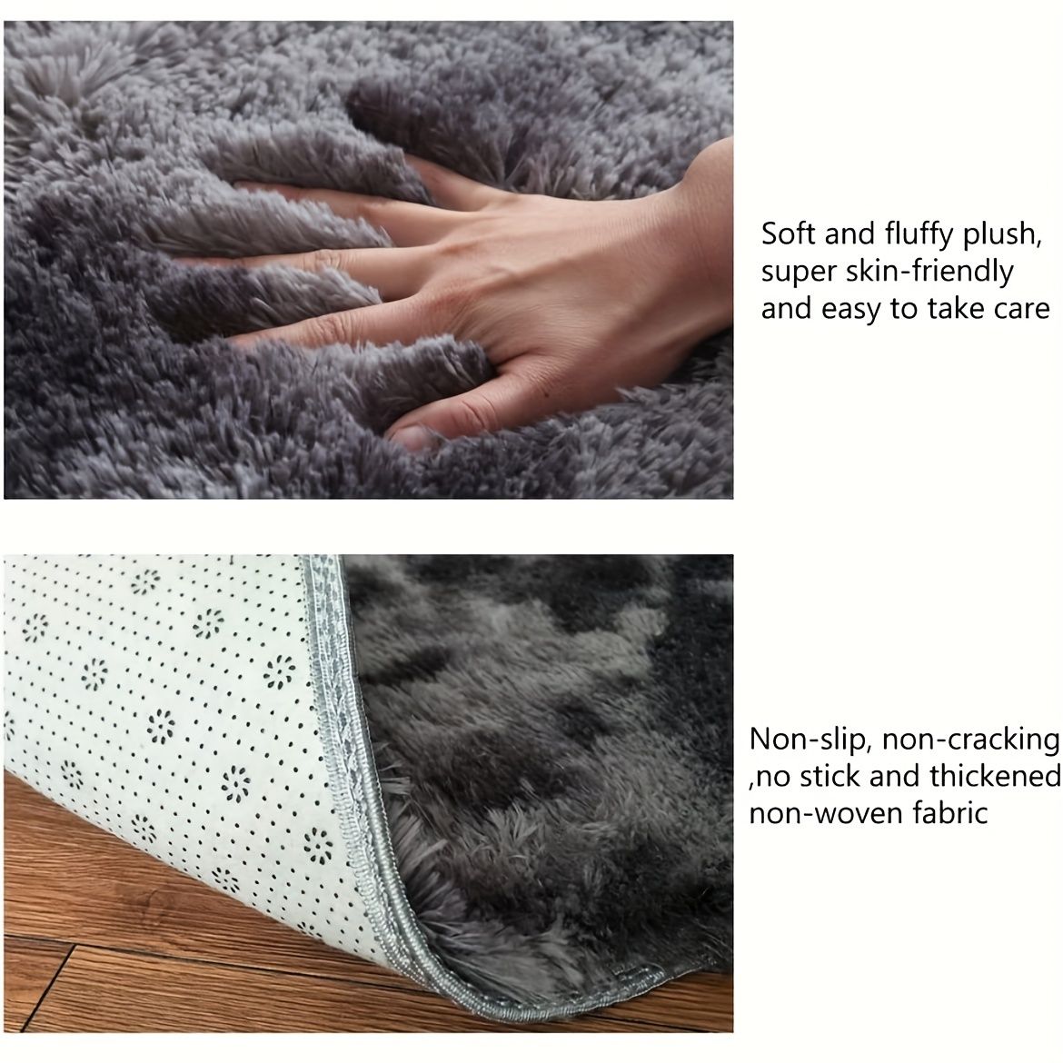 1 piece 200 * 160cm, soft plush carpet, non-slip plush fluffy carpet, tie-dye living room carpet, suitable for dormitory home decoration, pet-friendly bedroom living room carpet, home decoration, room decoration - Image 4