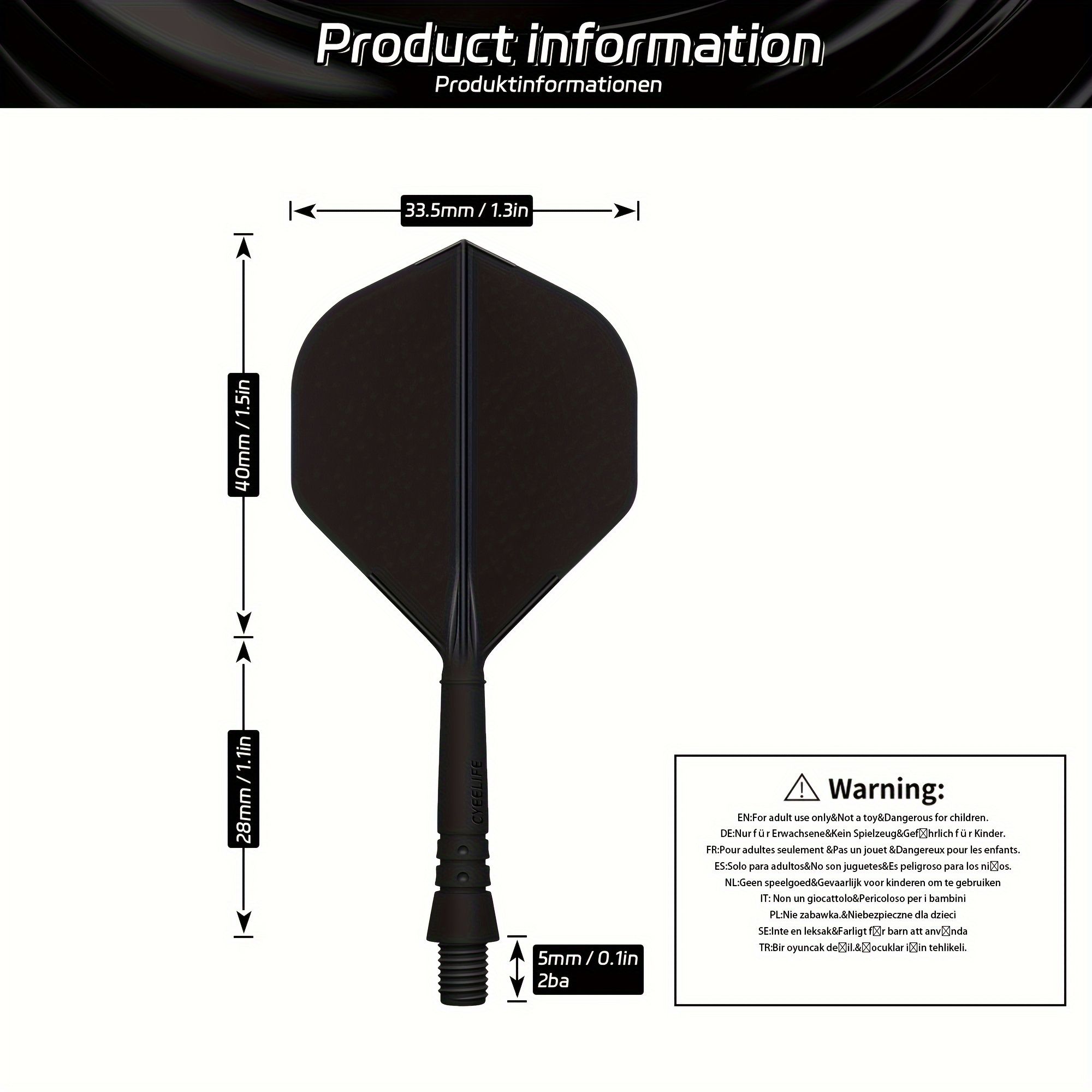 WEDARTER flying dart tail fin cross-border hot sale 2BA threaded integrated modified PP tough plastic anti-drop durable - Image 2
