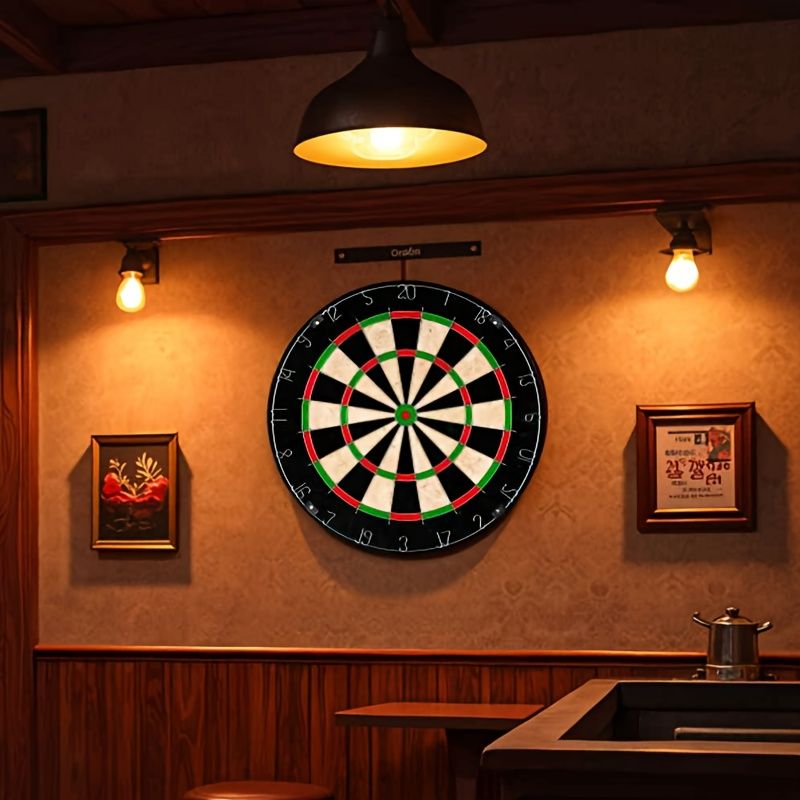 18-inch sisal dartboard, 45cm sisal round net dartboard, digital printed sisal dartboard, sisal dart set，Random 6 types of darts - Image 1