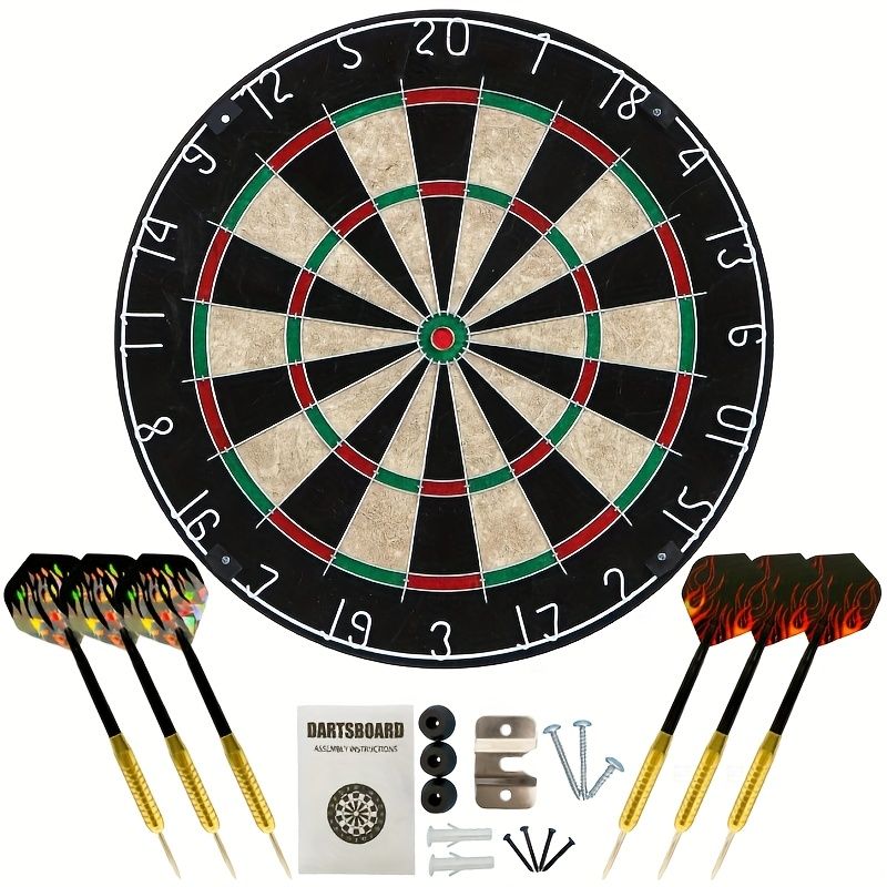 18-inch sisal dartboard, 45cm sisal round net dartboard, digital printed sisal dartboard, sisal dart set，Random 6 types of darts - Image 3
