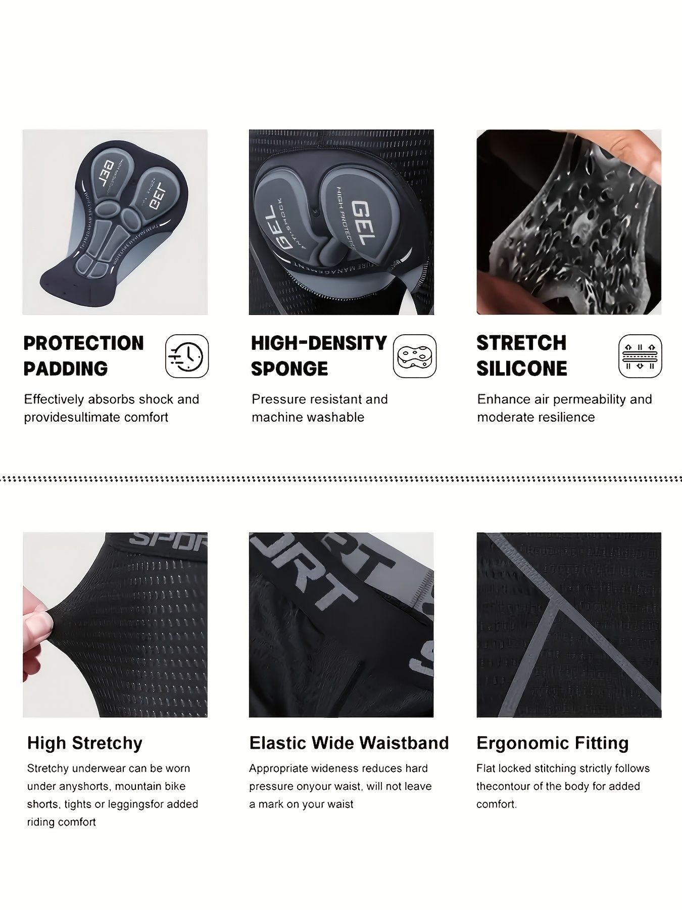 M size men's 5d mesh cycling shorts casual elastic breathable letters elastic waist shorts summer outdoor cycling mountain bike - Image 3