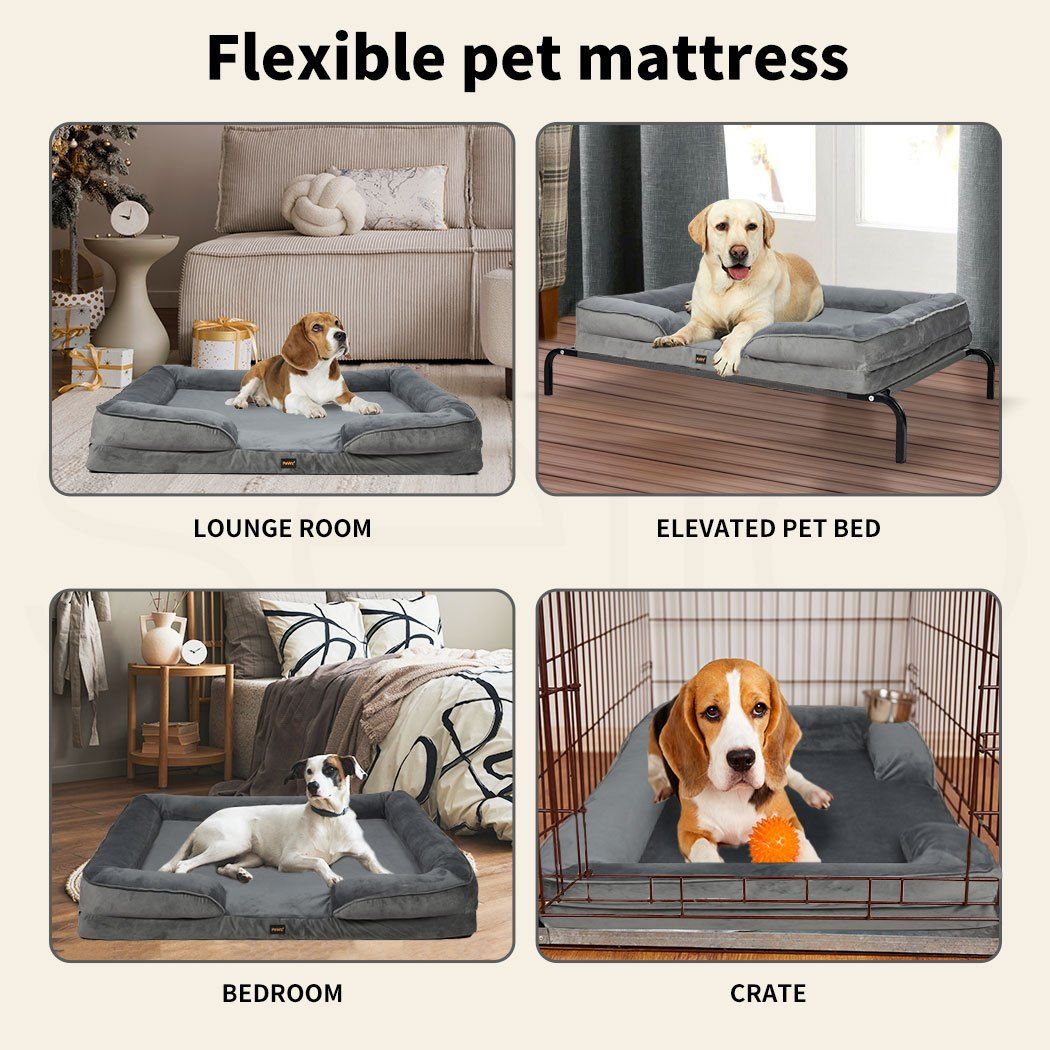 1 piece set XL size 102*80*18cm orthopedic foam dog bed, designed for super large dogs, C-shaped orthopedic dog bed, washable dog sofa bed, with removable cover and non-slip bottom, with supportive foam sofa design, suitable for pet dogs, cats, rabbits, c - Image 5