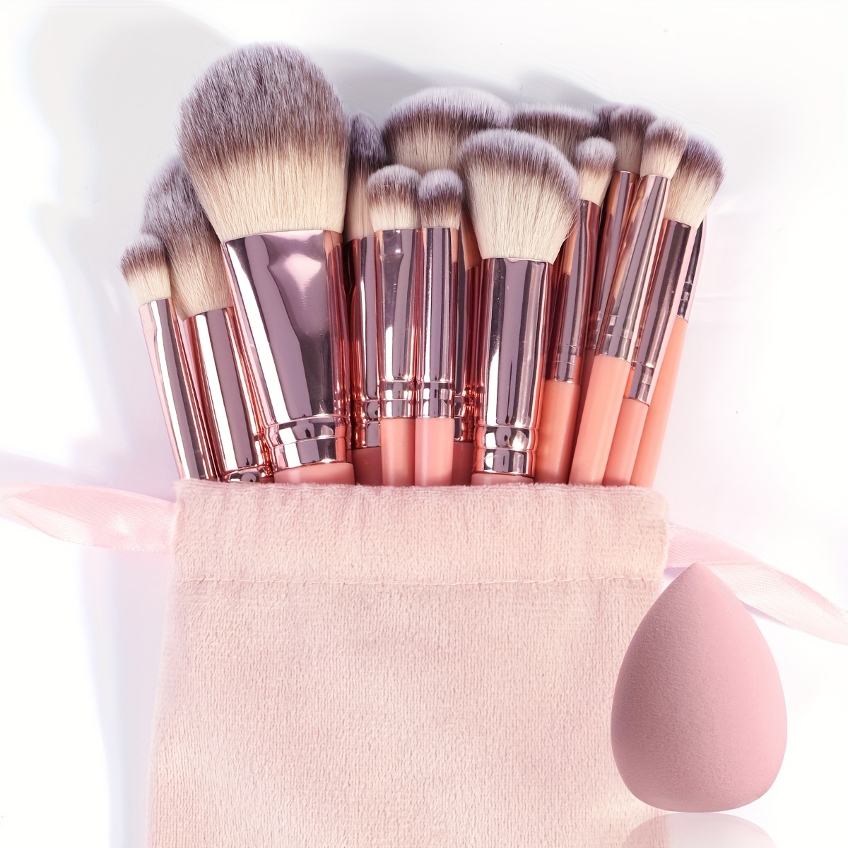 MAANGE 18-piece professional makeup brush set, including 18 makeup brushes + velvet cloth bag, soft brush hair makeup brushes, foundation brush, eye shadow brush, blending brush, concealer brush, eyeliner brush, skin-friendly powder puff set, travel porta - Image 6