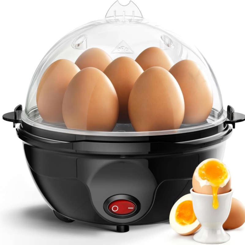 Electric steamed egg cooker | One-touch operation, quick and easy to prevent mistakes, easy to clean, black - PVC material, 220V- 240V power supply, Australian plug - Image 1