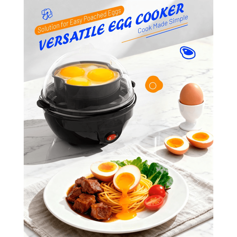 Electric steamed egg cooker | One-touch operation, quick and easy to prevent mistakes, easy to clean, black - PVC material, 220V- 240V power supply, Australian plug - Image 3